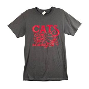 Cats Against Cancer Basketball T Shirt Gray Short Sleeve Jerzees Size S